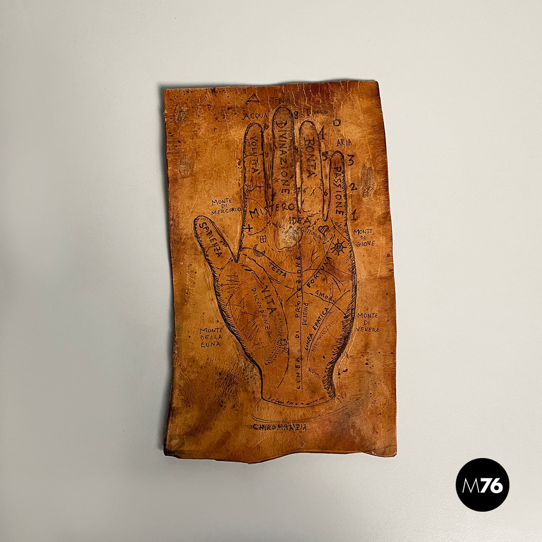 Leather sheet with hand drawing, 1950-1990s