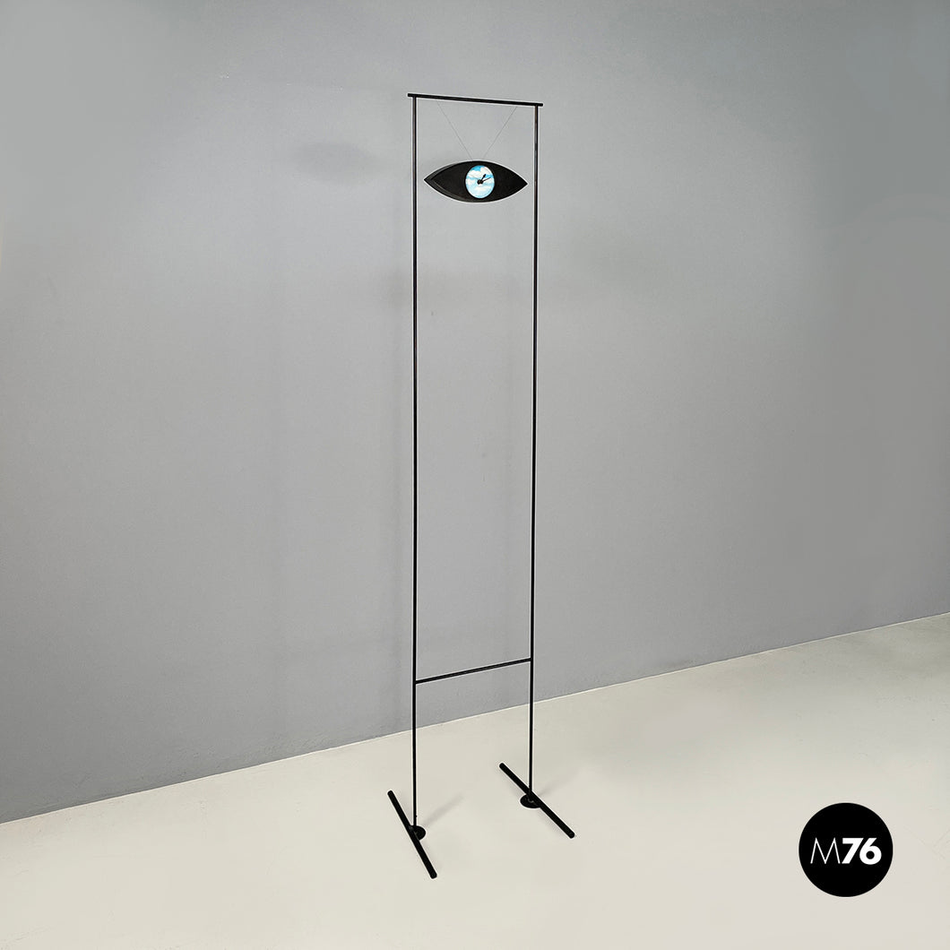 Floor clock with eye-shape mirror by Alias, 1990s