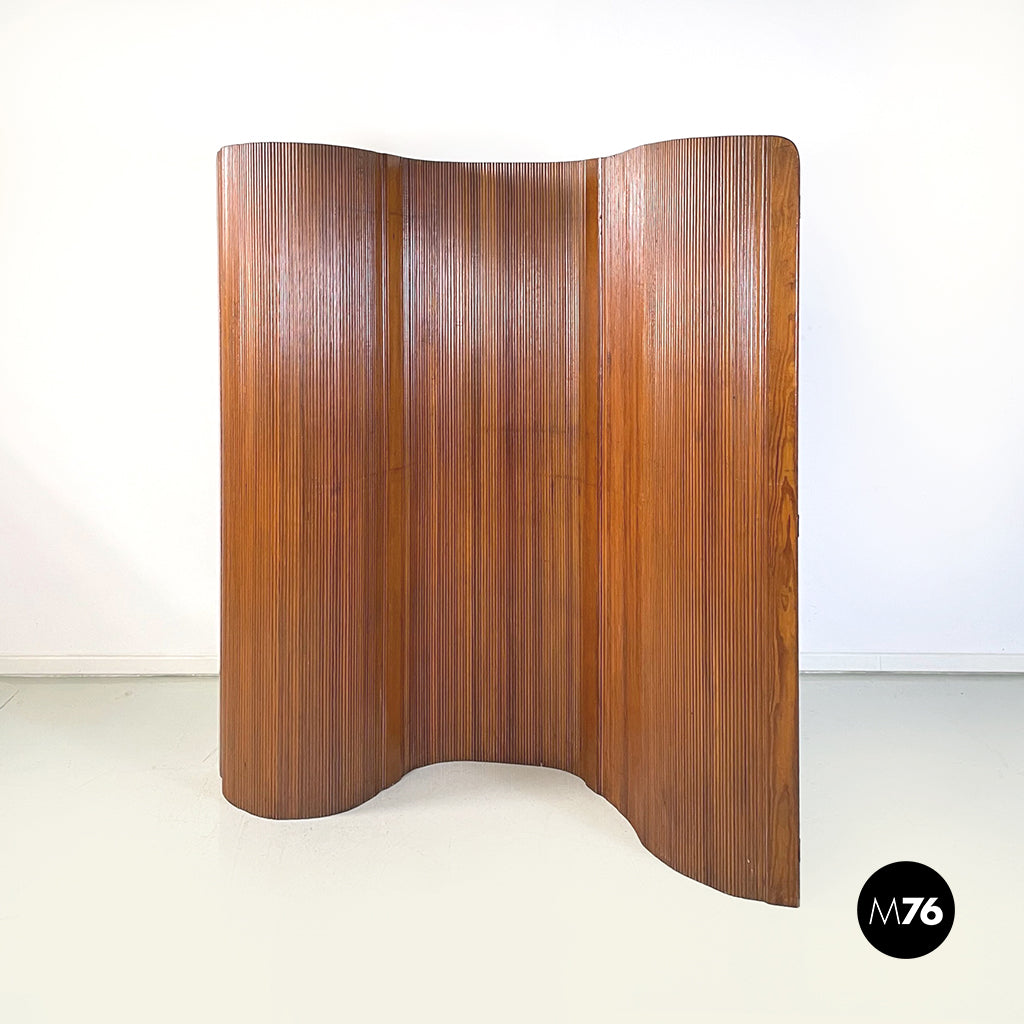 Self-supporting wooden screen by Baumann, 1950s