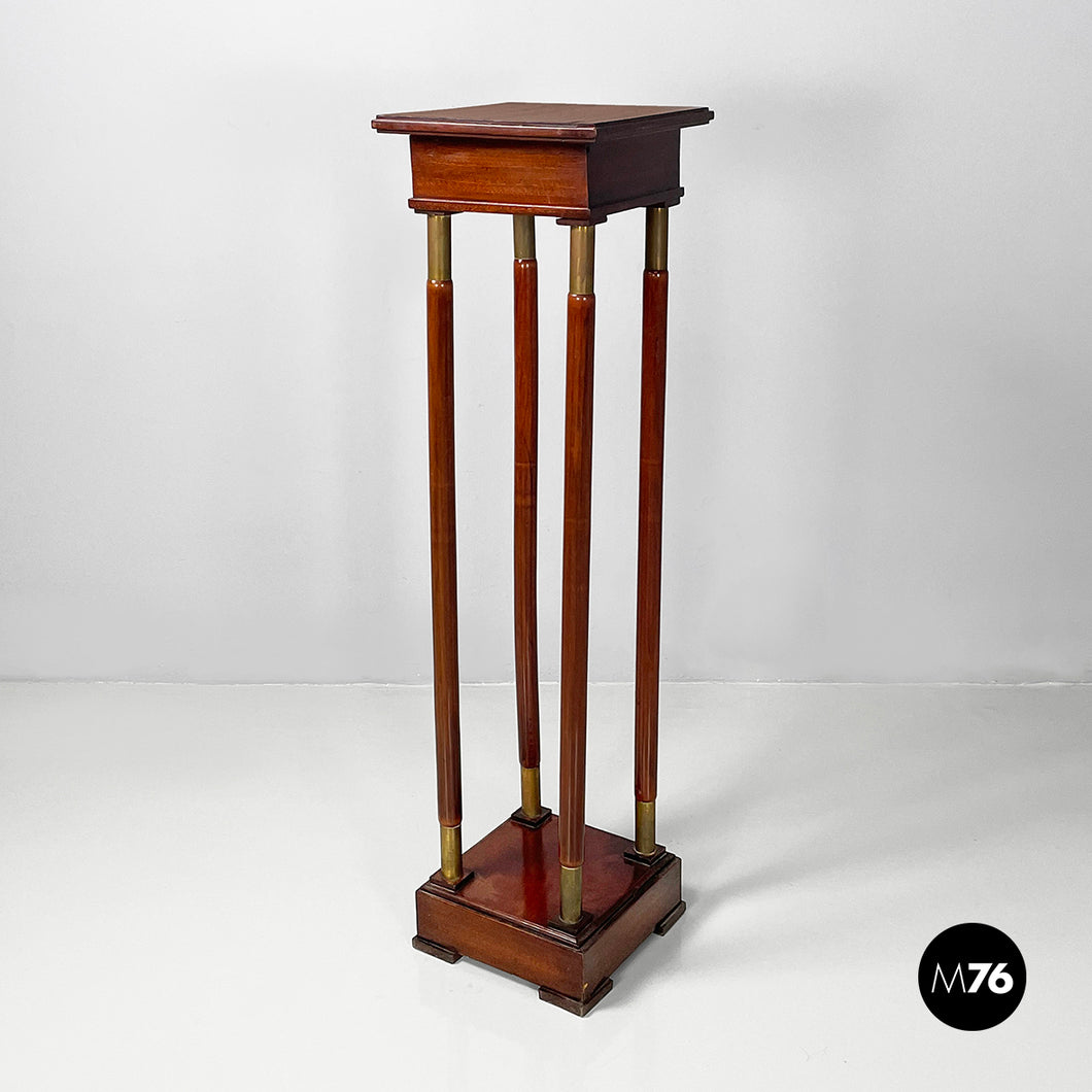 Pedestal in wood and brass, mid 1800s