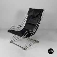 Load image into Gallery viewer, Armchair in faux leather and steel, 1970s
