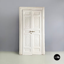 Load image into Gallery viewer, Double swing door entirely in white wood, early 1900s
