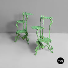 Charger l'image dans la galerie, Plant stand tables in green cast iron, 1930s
