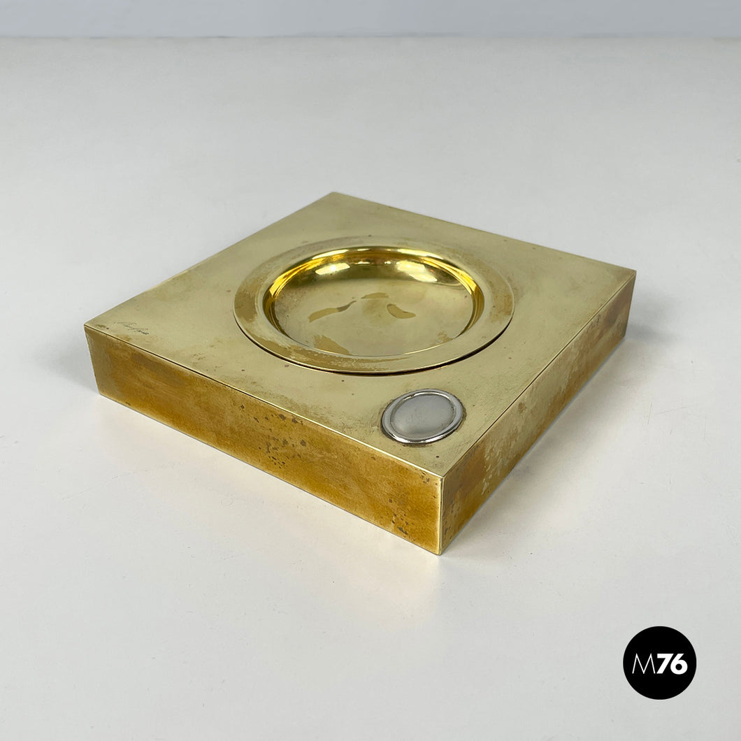 Square ashtray in brass, 1960s