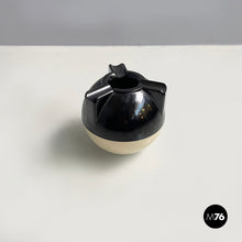 Load image into Gallery viewer, Spherical table ashtray in black and white plastic, 1980s
