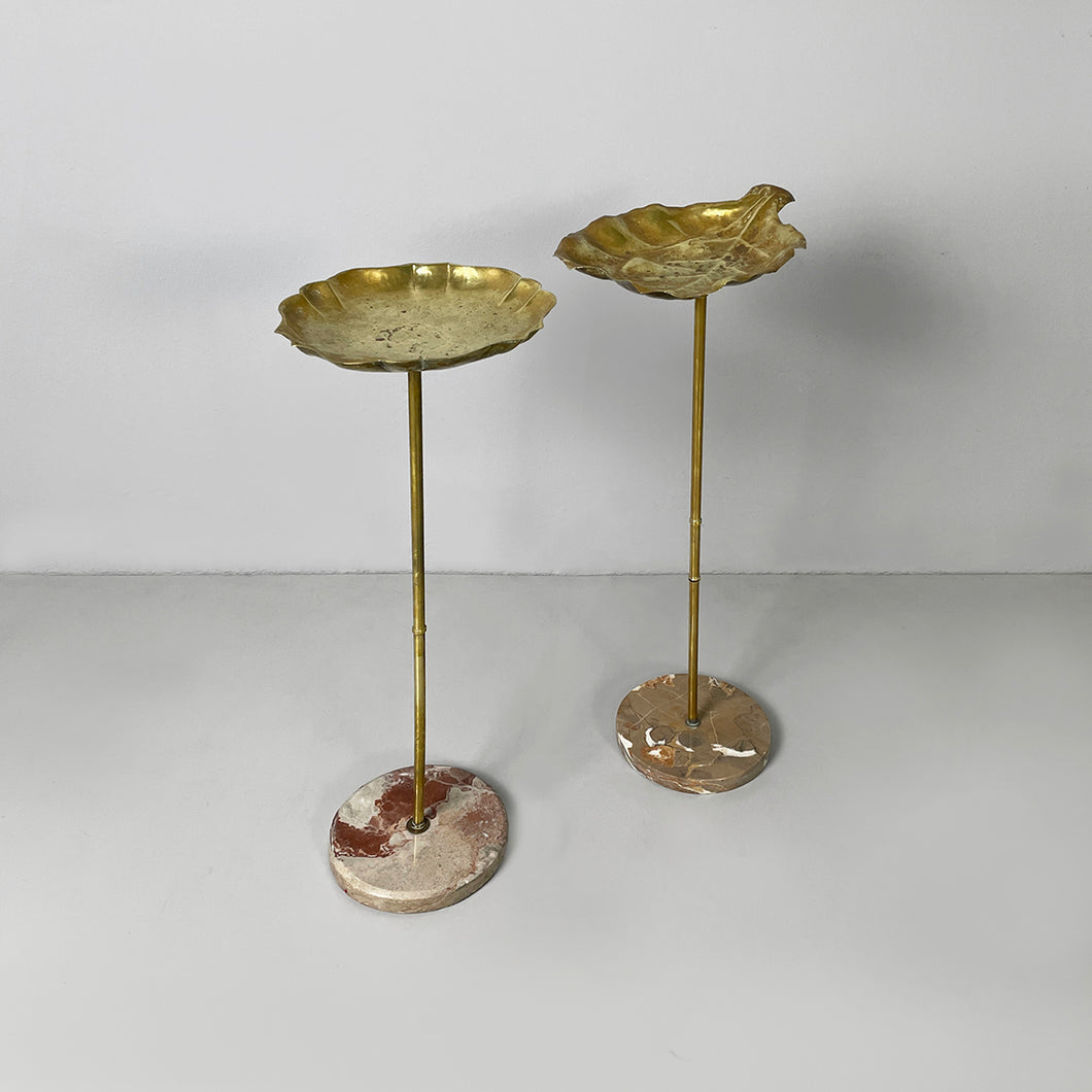 Ashtrays in brass and marble, 1950s