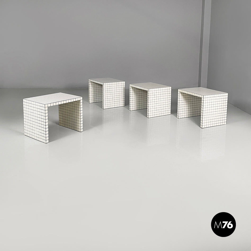 Stools Quaderna by Design Superstudio for Zanotta, 1970s