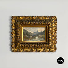 Load image into Gallery viewer, Oil painting with golden plaster frame, 1950s
