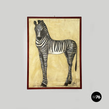 Load image into Gallery viewer, Painting of a zebra by Etiennette Johan, 1930s
