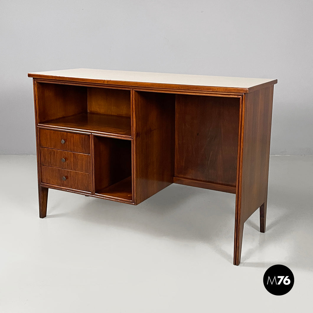 Desk with drawers in wood and formica, 1960s