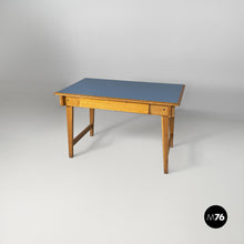 画像をギャラリービューアに読み込む, Desk in blue laminate and wood, 1960s
