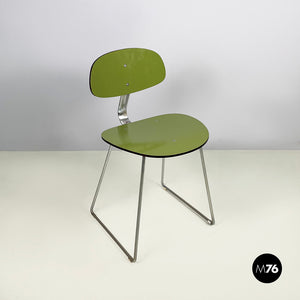 Chair in green formica and chromed metal, 1950s