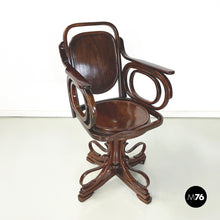 Load image into Gallery viewer, Swivel chair in wood by Thonet, 1900s
