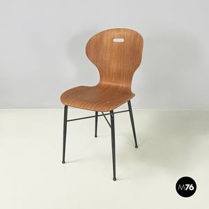 Chair in wood and black metal, 1960s