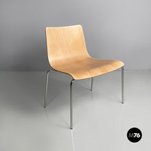 将图片加载到图库查看器，Chair in light wood and metal, 1980s
