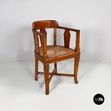 Carica l'immagine nel visualizzatore di Gallery, Tub chair in wood and straw, 1930s
