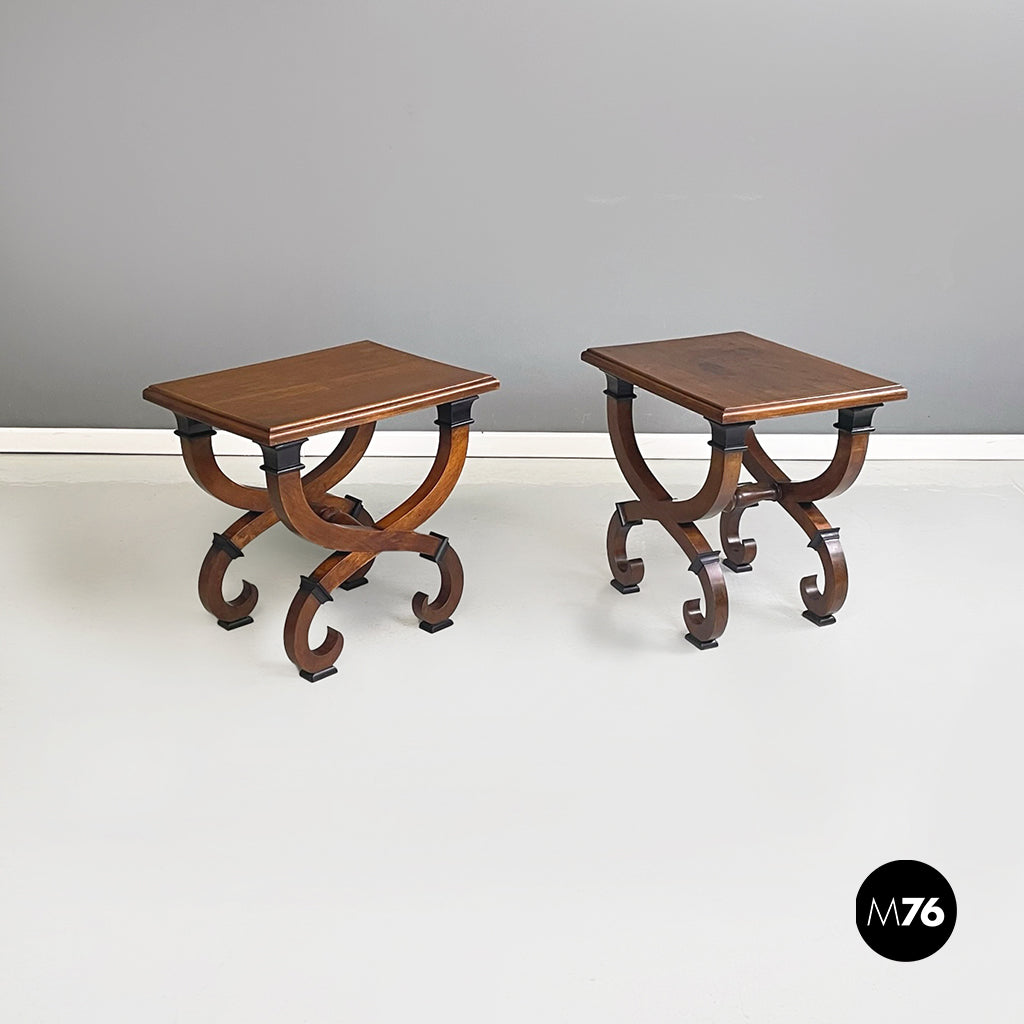 Stools in finely crafted solid wood, 1950s