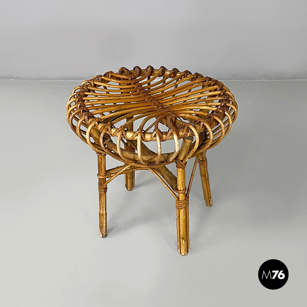 Stool in rattan, 1960s