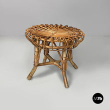 Carica l'immagine nel visualizzatore di Gallery, Stool in rattan, 1960s
