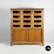 将图片加载到图库查看器，Sideboard with drawers in wood and glass, 1940s
