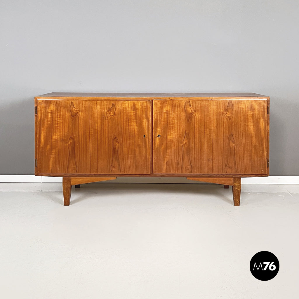 Wooden sideboard with drawer and shelves, 1960s