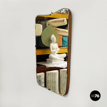 Load image into Gallery viewer, Shaped wall mirror in wood, 1950s
