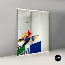 画像をギャラリービューアに読み込む, Floor mirror with geometric decoration, 1980s
