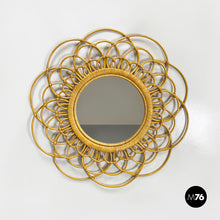 Load image into Gallery viewer, Round rattan wall mirror, 1960s
