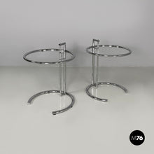 将图片加载到图库查看器，Coffe tables in steel and glass, 1980s
