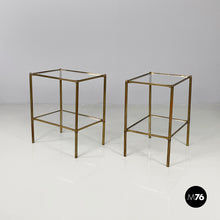 将图片加载到图库查看器，Coffe tables in brass and glass, 1960s
