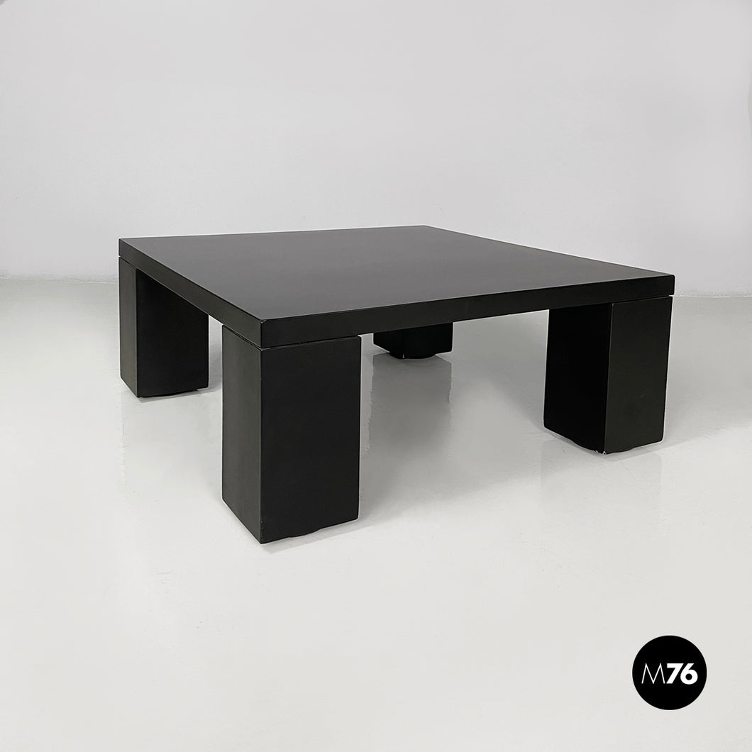 Coffe table in black wood, 1980s