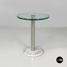 将图片加载到图库查看器，Coffee table in glass, steel and marble, 1980s
