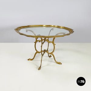 Coffee table in glass and brass, 1960s