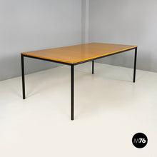 Charger l&#39;image dans la galerie, Dining table or desk in wood and black metal, 1980s
