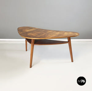 Triangular coffe table in solid wood, 1960s