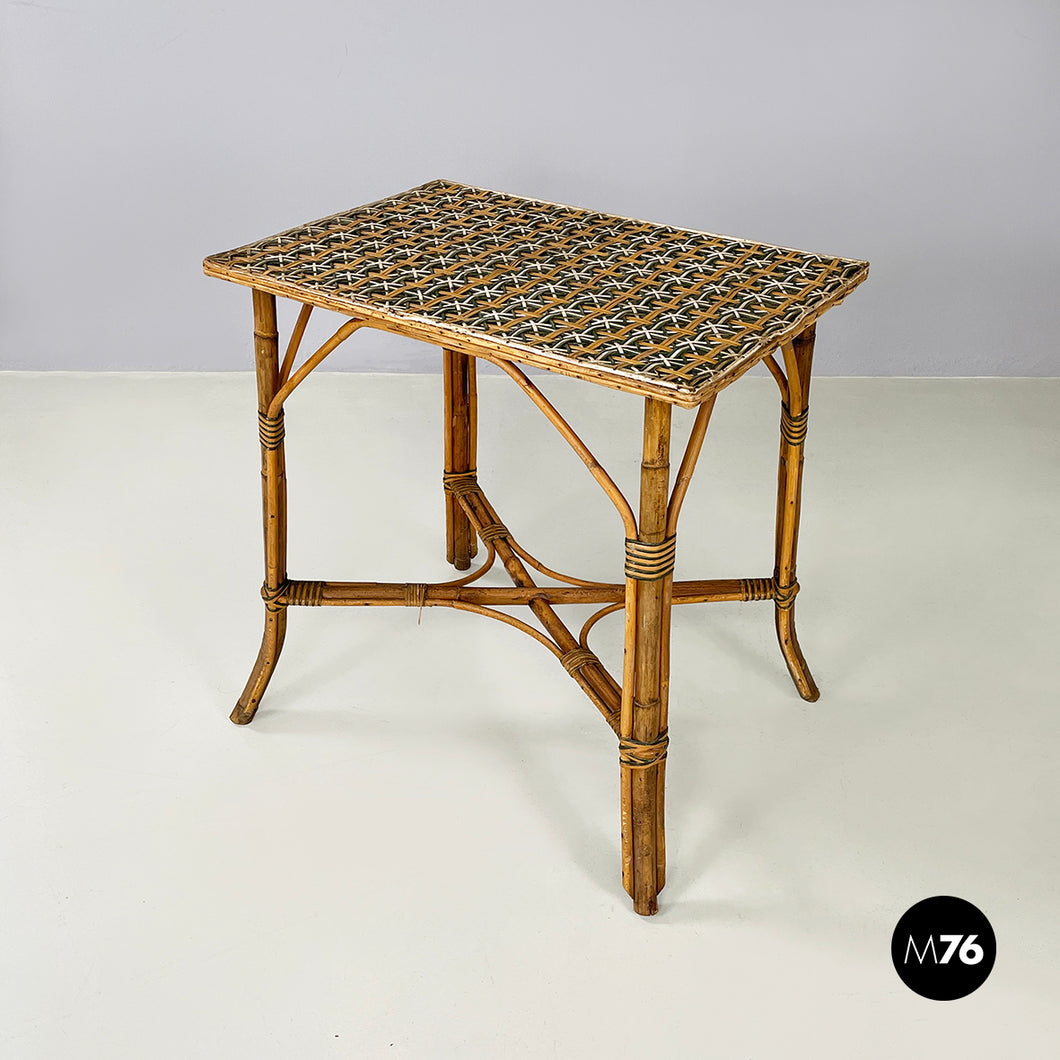 Outdoor dining table in rattan, early 1900s