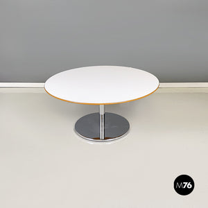 Round coffe table in wood and metal, 1980s