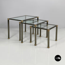 Charger l&#39;image dans la galerie, Coffe tables in metal and glass, 1980s

