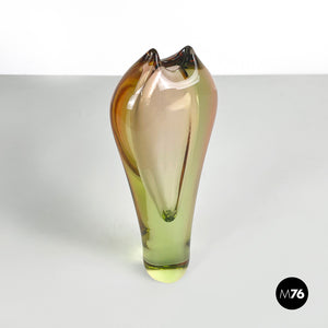 Green and pink Murano glass vase, 1970s