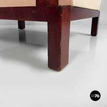 将图片加载到图库查看器，Armchair in wood and beige fabric, 1930s
