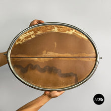 Load image into Gallery viewer, Wall mirror with shelf in glass and metal, 1930s
