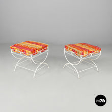 将图片加载到图库查看器，White iron stools, 1960s
