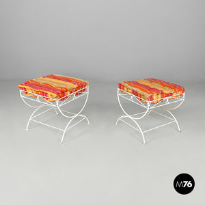 White iron stools, 1960s