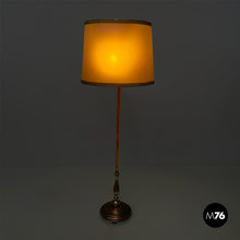 Load image into Gallery viewer, Velvet and brass floor lamp, 1940s
