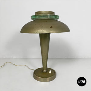 Brass and glass table lamp, 1920s