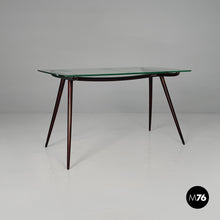 Charger l'image dans la galerie, Coffee table in wood and glass , 1950s
