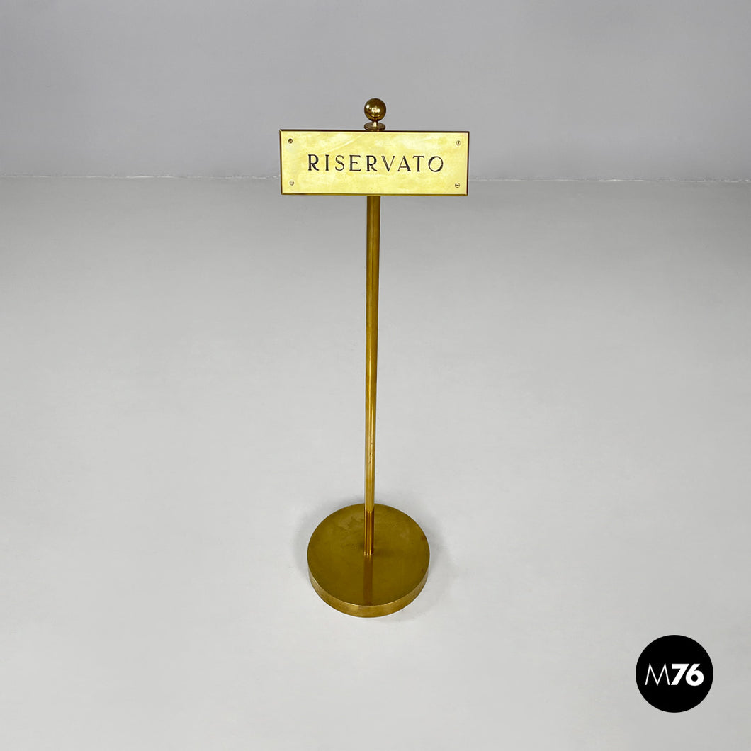 Sign in brass, 1980s