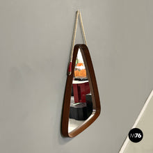 Carica l&#39;immagine nel visualizzatore di Gallery, Solid wood triangular wall mirror, 1960s
