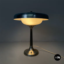 Carica l'immagine nel visualizzatore di Gallery, Table lamp in aluminum and opal glass, 1940s
