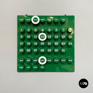 Wall perpetual green calendar by Giorgio Della Beffa for Ring A Date, 2000-2010s